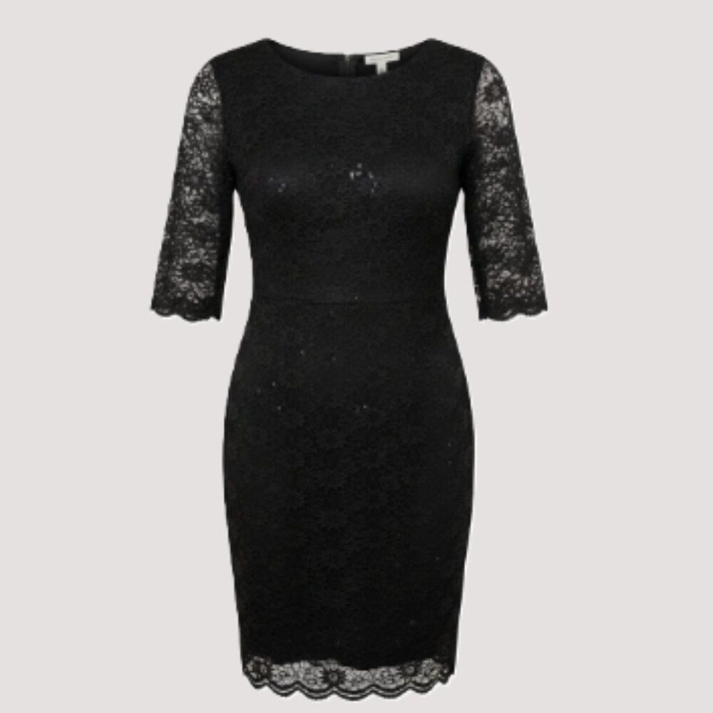 NY Collection Elegant Black‎ Lace Dress - Size S